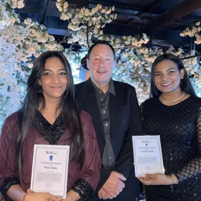 Build Concierge colleagues being handed awards by Martin Port